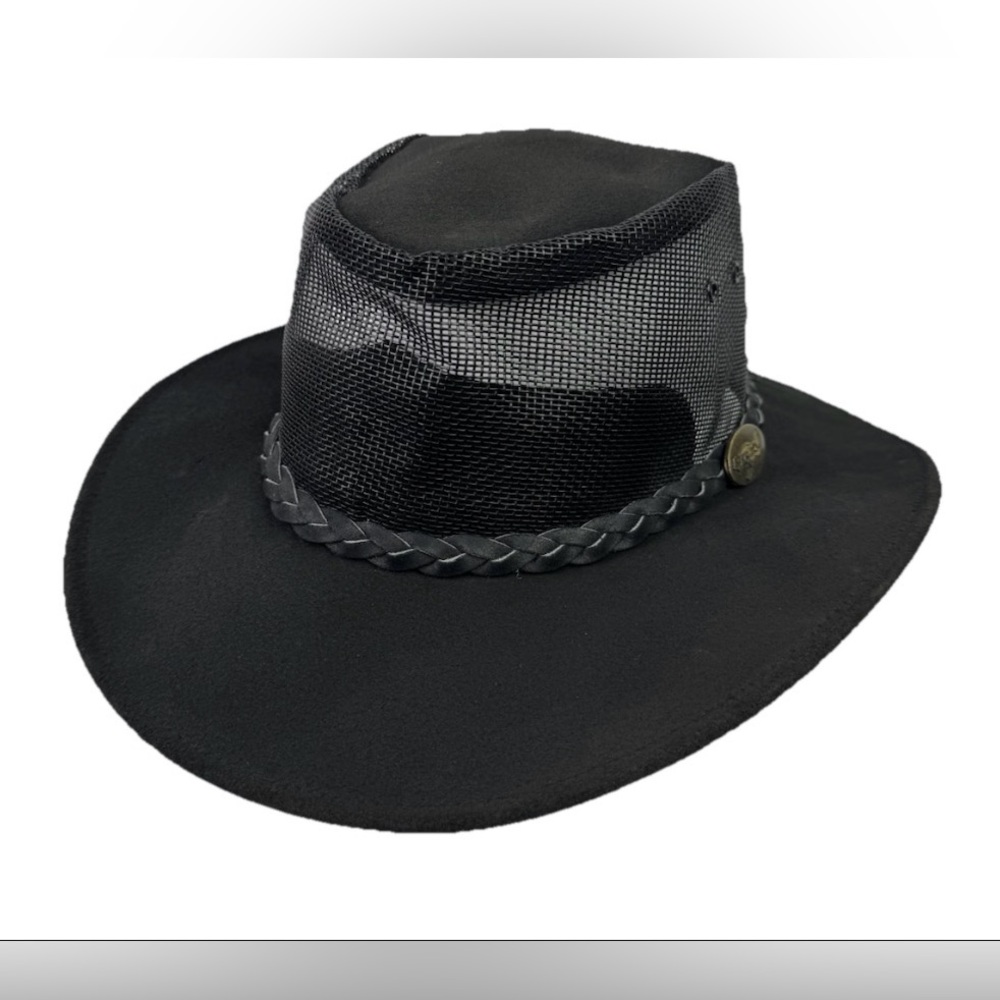 Jacaru Australia L Style Summer Breeze Swagman Bushman Black Leather Braided
